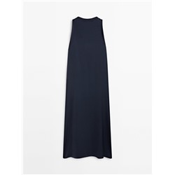 Vestido midi satinado detalle rib
