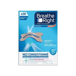 Breathe Right Bandelettes Nasales Original 30 Bandelettes