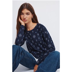 Camiseta estampada combinada