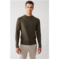 Avva Erkek Haki Yüksek Bisiklet Yaka Rayon Standart Fit Normal Kesim Triko Kazak A32y5006 A32Y5006