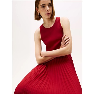 Pleated Mix Media Tank Dress