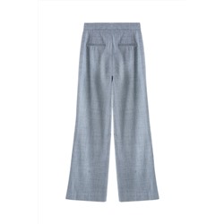 Pantalón palazzo de lana de tiro alto - Gris jaspeado