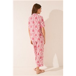 Pijama camisero Capri estampado hojas