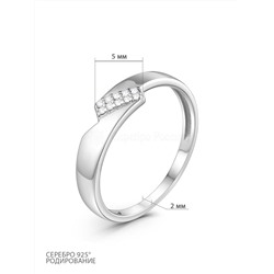 Кольцо из серебра с фианитами родированное 925 пробы К-7328р200