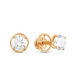 Серьги-пусеты из золочёного серебра с фианитами 925 пробы 2-3119з200