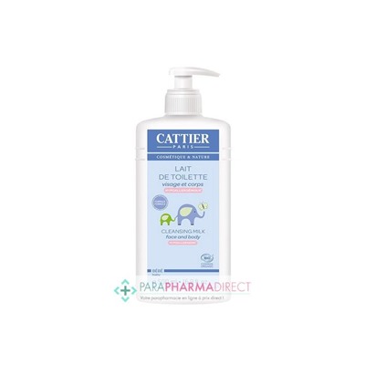 Cattier Bébé Lait de Toilette Hypoallergénique Visage & Corps BIO 500ml