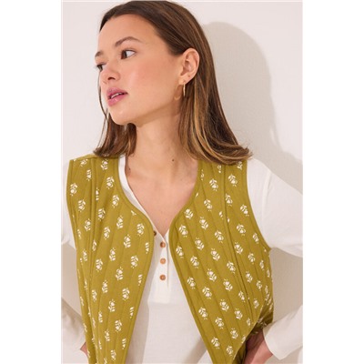 Chaleco reversible 100% algodón print floral