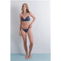Braga brasileña seamless pointelle azul