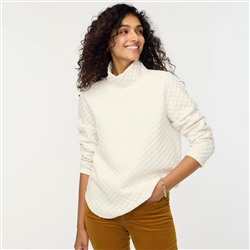 Quilted mockneck pullover