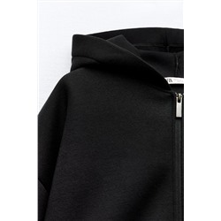 SCUBA-EFFECT BOMBER HOODIE
