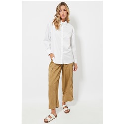 Pantalón recto cargo - Beige