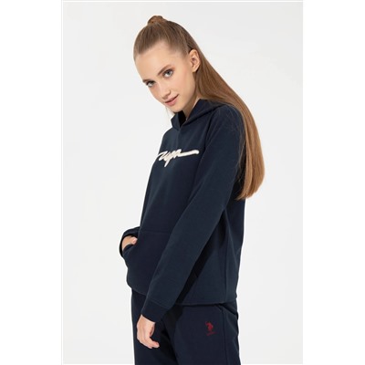 Kadın Lacivert Kapüşonlu Sweatshirt