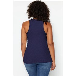 Mavi Halter Yaka Basic Örme Atlet TBBSS23CV00001