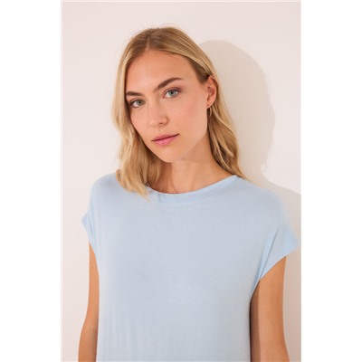 Camisón midi viscosa brillos azul