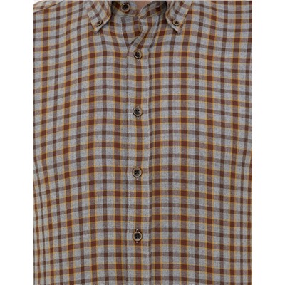 Kahverengi Slim Fit Uzun Kollu Gömlek