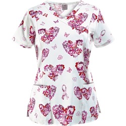 Trust Your Journey Scrubs Empower Pink Print Top
