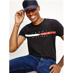 TOMMY HILFIGER ORGANIC COTTON FLAG STRIPE T-SHIRT