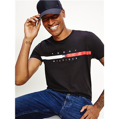 TOMMY HILFIGER ORGANIC COTTON FLAG STRIPE T-SHIRT
