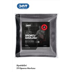 DAT35, İkili Sporcu Havlu Seti Microfiber Gym Fitness Plates Boks Tenis Antibakteriyel Spor Havlusu 48x90cm