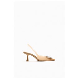 EMBELLISHED VINYL HIGH-HEEL SHOES