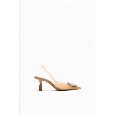 EMBELLISHED VINYL HIGH-HEEL SHOES
