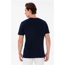 Erkek Regular Fit Bisiklet Yaka Lacivert Basic Tişört