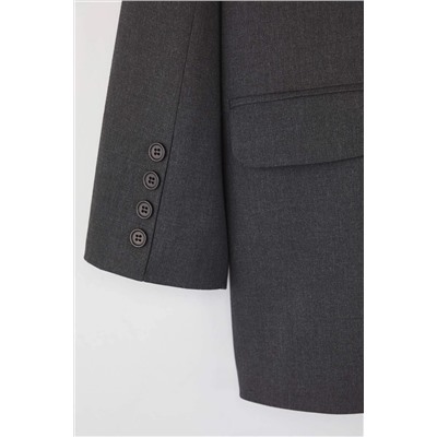 Antrasit Premium Oversize/Bol Kesim Astarlı Dokuma Blazer Ceket TBBAW26AG00007