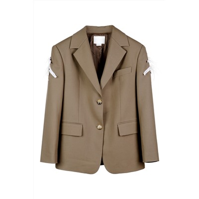 Chaqueta de lana Caqui