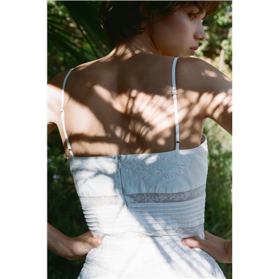 EMBROIDERED POPLIN DRESS
