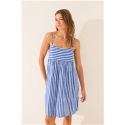 Vestido corto rayas azul