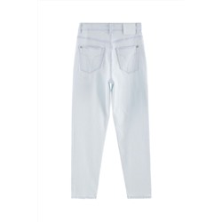 Vaquero mom fit de tiro alto Celeste