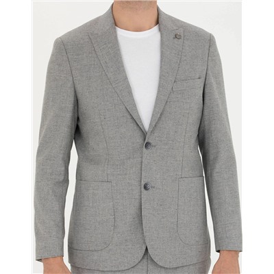 Gri Slim Fit Takım Elbise