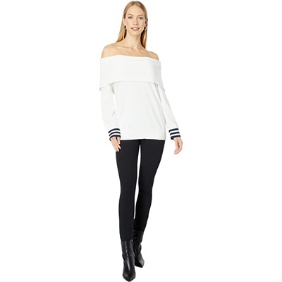 Tommy Hilfiger Off-the-Shoulder Stripe Sleeve Sweater