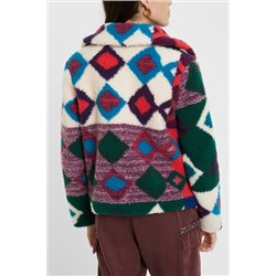 Chaqueta corta de pelo multicolor