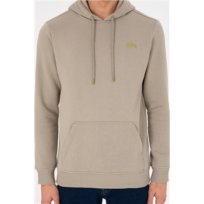 Erkek Açık Haki Basic Sweatshirt