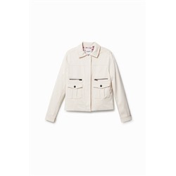 Chaqueta PU bolsillos