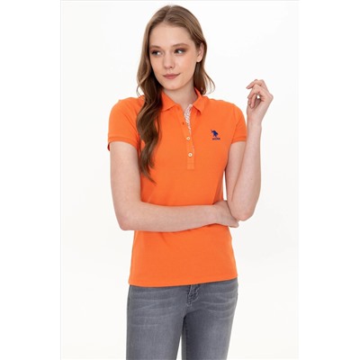 Kadın Turuncu Basic Polo Yaka Tişört
