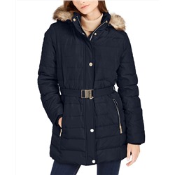 MICHAEL Michael Kors Faux Fur Trim Hooded Down Coat, Created For Macy's