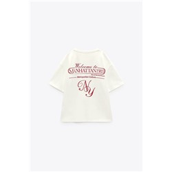 T-SHIRT WITH EMBROIDERED SLOGAN