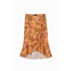 Falda de volantes tropical