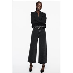 Z1975 WIDE-LEG CROPPED HIGH-WAIST BELTED JEANS