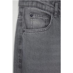 Gri Yüksek Bel Geniş Paça Büyük Beden Wide Leg Jeans TBBSS24CJ00050