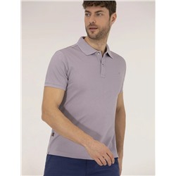 Lila Slim Fit Polo Yaka Merserize Tişört