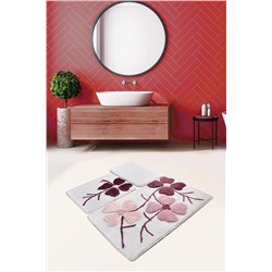 Chilai Home Kırçiçeği Pembe 3lü Set Banyo Halısı Yıkanabilir, Kaymaz Taban 8694545029590