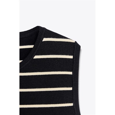 STRIPED KNIT MINI DRESS