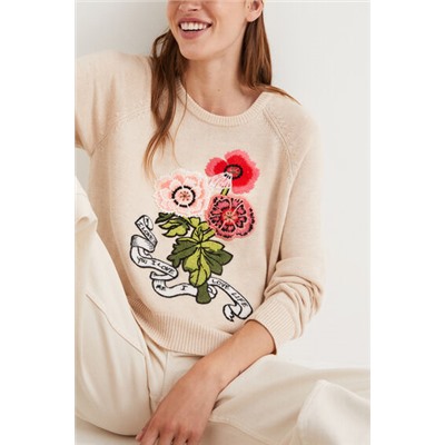 Jersey flores bordadas
