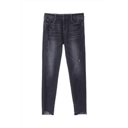 Vaquero skinny fit 7/8 de tiro alto Negro