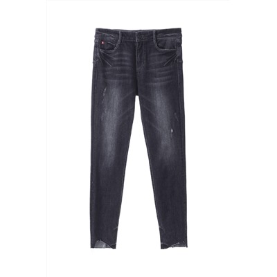 Vaquero skinny fit 7/8 de tiro alto Negro