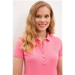 Kadın Pembe Basic Polo Yaka Tişört