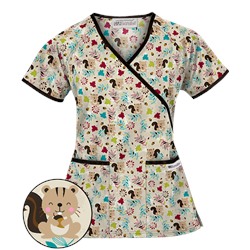 UA Fall Favorite Black Mock Wrap Scrub Top